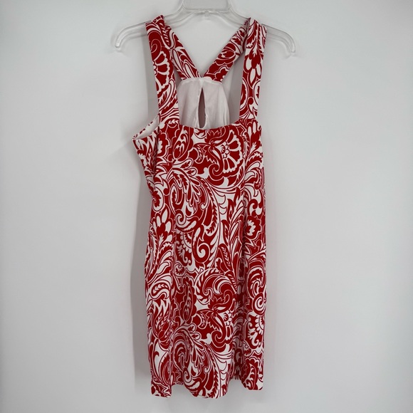 Boston Proper NWT Beyond Travel Cutout Front Midi Size S Dress Sleeveless Red - Picture 7 of 9